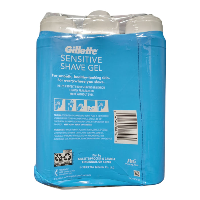 Gillette Sensitive Shave Gel with Aloe & Shea Butter, 7oz, 3pk