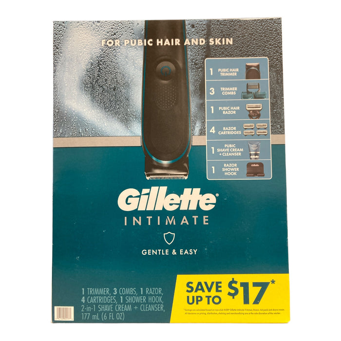 Gillette Men’s Gentle & Easy Intimate Pubic Hair Grooming Kit, Black