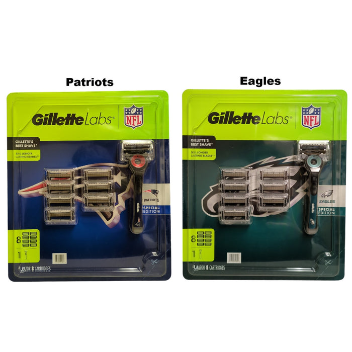 Gillette Labs NFL Men's Razor, Handle & 8 Cartridges