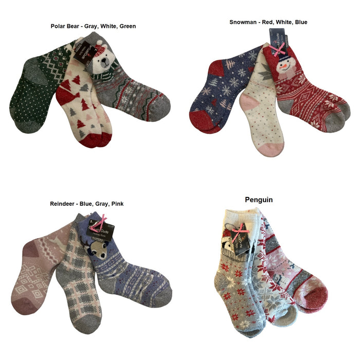 CUDDL DUDS Ladies Holiday Plush Fill One Size 4-10 Sock 3-Pack