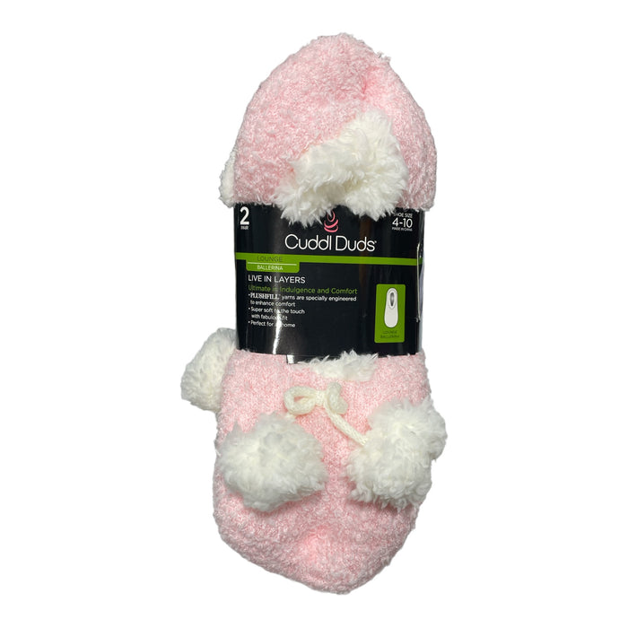 Cuddl Duds Women's Soft Plushfill Sherpa Lined Slipper Sock, 2 Pack, S —  Ewirelessgear