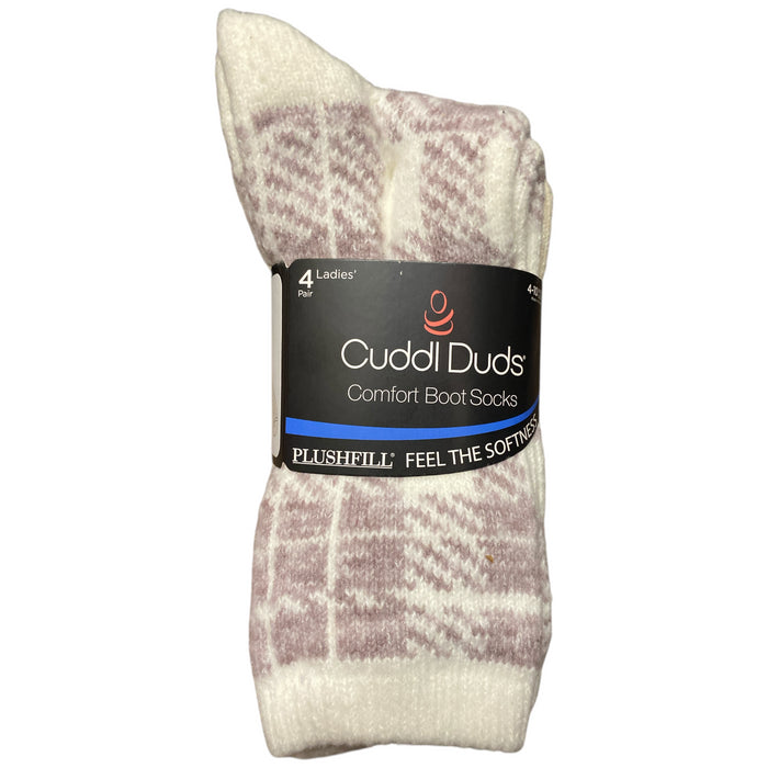 Cuddl Duds Women's Plushfill Super Soft Comfort Boot Socks, 4 Pair