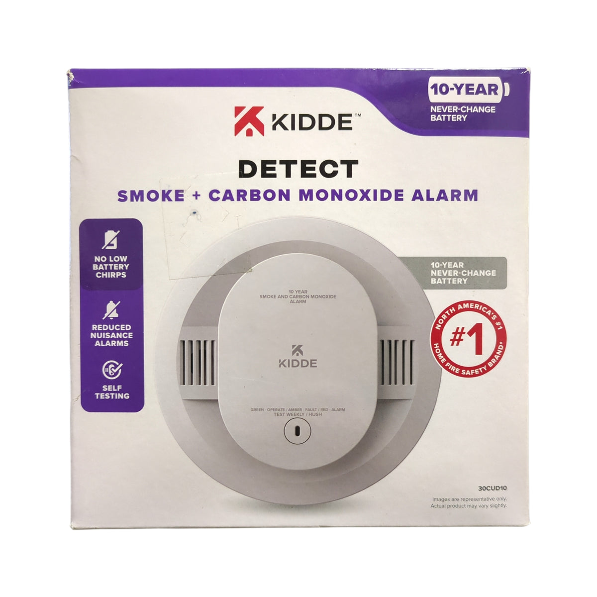 Kidde 10-Year Battery Smoke & Carbon Monoxide Detector, 30CUD10 ...