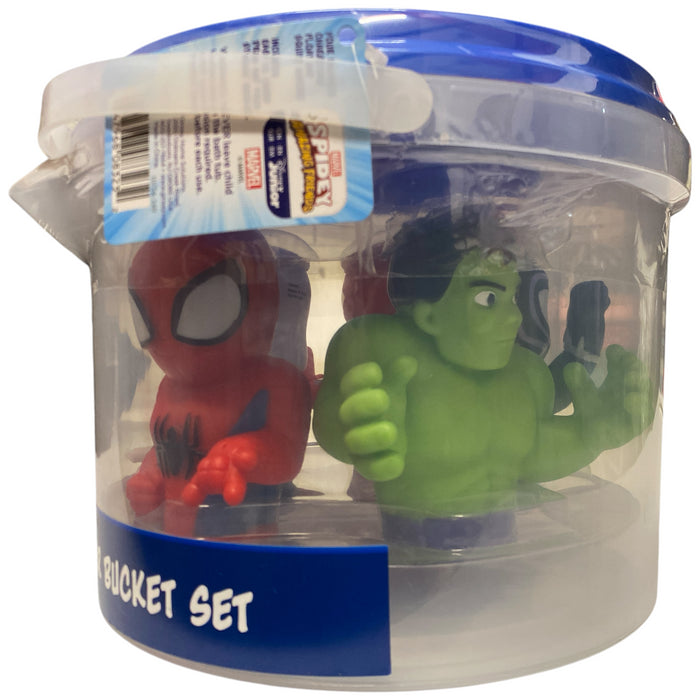 Disney Marvel Spidey & His Amazing Friends Bath Squirter Toy Bucket Set, 6pc