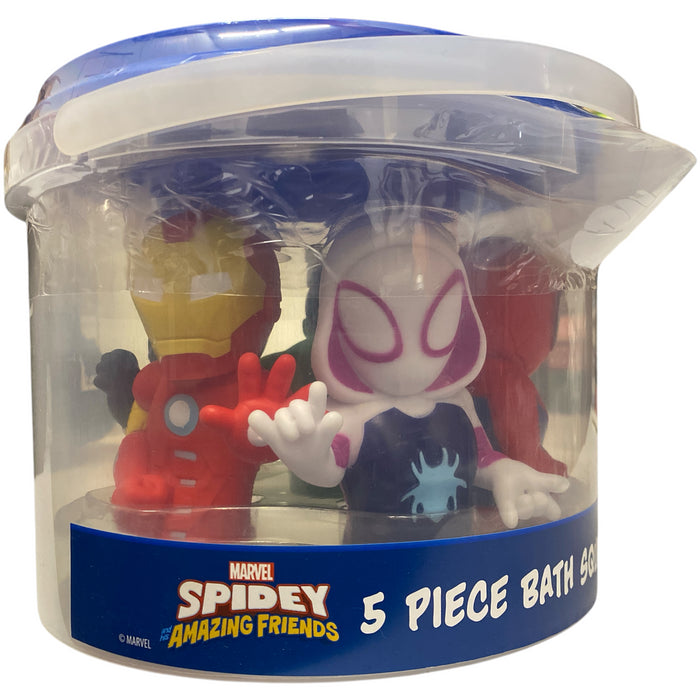 Disney Marvel Spidey & His Amazing Friends Bath Squirter Toy Bucket Set, 6pc
