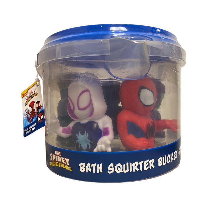 Disney Marvel Spidey & His Amazing Friends Bath Squirter Bucket Set Toy, 6pc