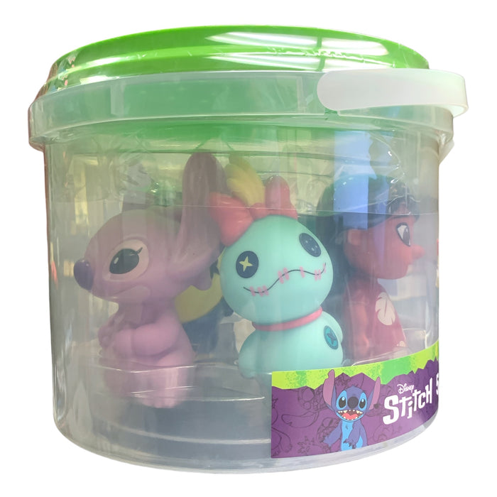 Stitch 6-Piece Bath Squirter Bucket Set, 5 Squirt Toys and Storage Bucket