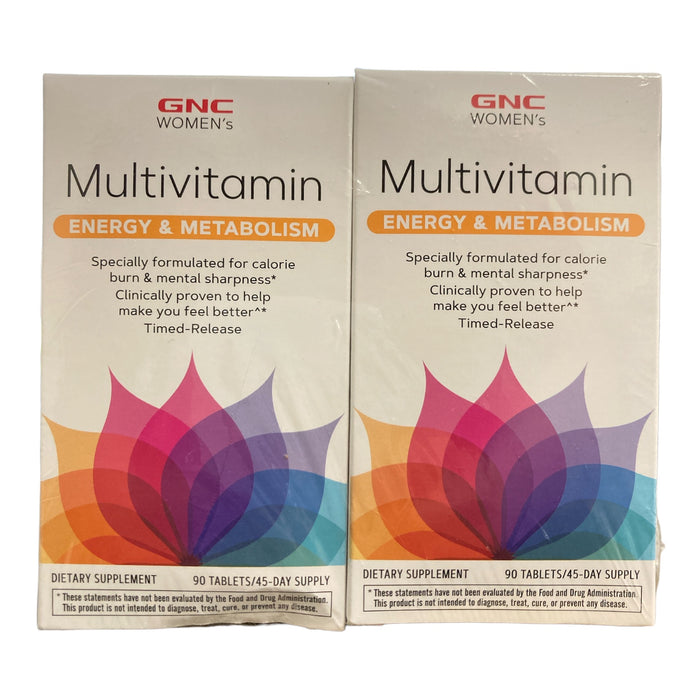 GNC Women's Energy & Metabolism Time-Release Multivitamin, 2ct, 90 Tablets