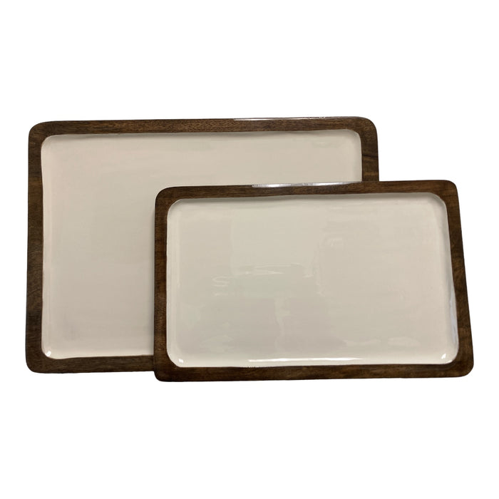 Member's Mark Mango Wood Rectangular Serving Trays, Set of Two