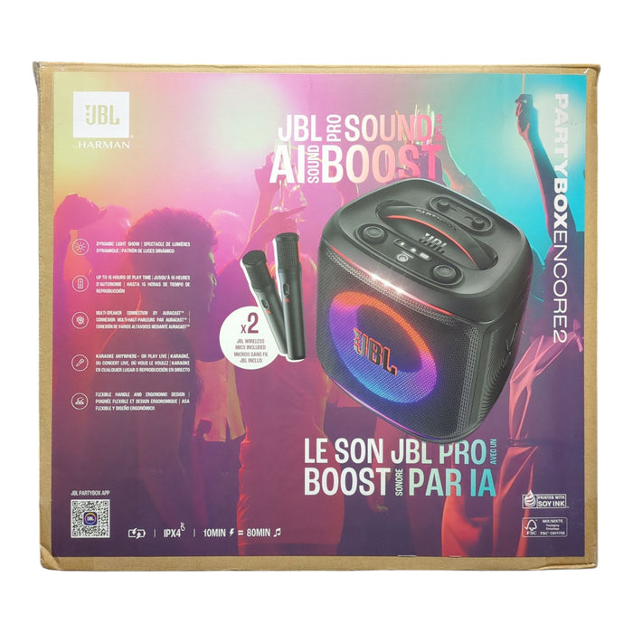 JBL PartyBox Encore 2 Portable Party Speaker with 2 Mics