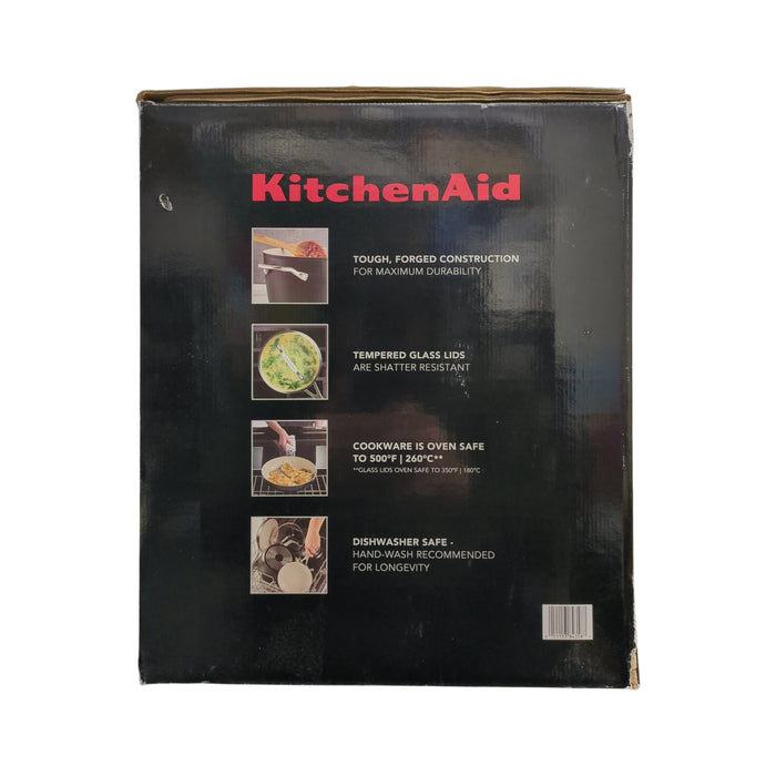 KitchenAid 10-Piece Hard-Anodized Ceramic Induction Cookware Set, Matte Black