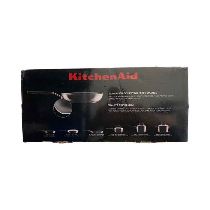 KitchenAid Hard Anodized Nonstick Cookware Set, 10-Piece, Onyx Black