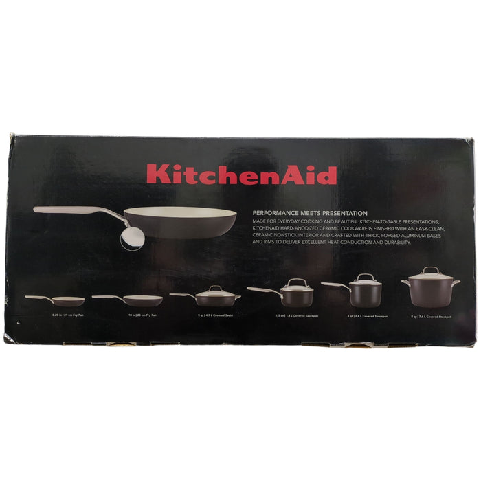 *Open Box* KitchenAid Hard Anodized Ceramic Nonstick Cookware, 10pc, Black