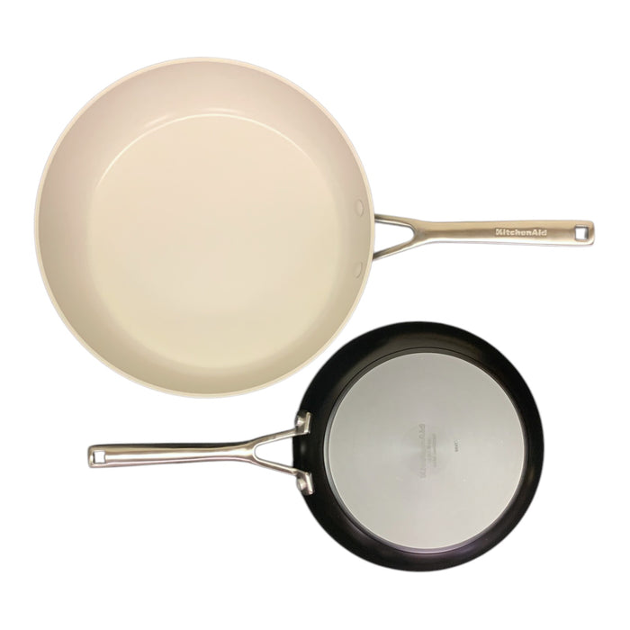 KitchenAid Hard Anodized Ceramic Nonstick 2-Piece Fry Pan Set, Black