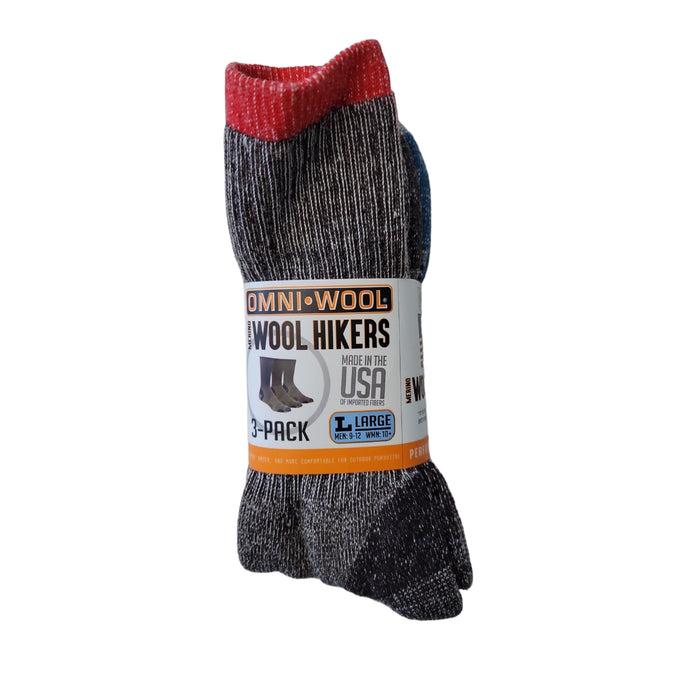 Omni Wool Unisex Merino Wool Multi-Sport Warm Hikers Hunting Socks, 3 Pairs, 73713