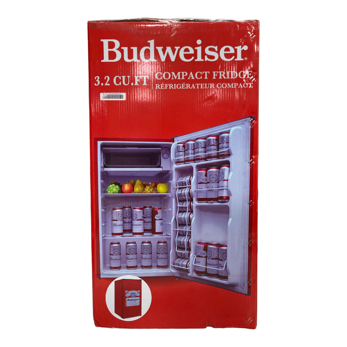 Budweiser Compact Refrigerator with Adjustable Temperature Control, 3.2 Cu. Ft