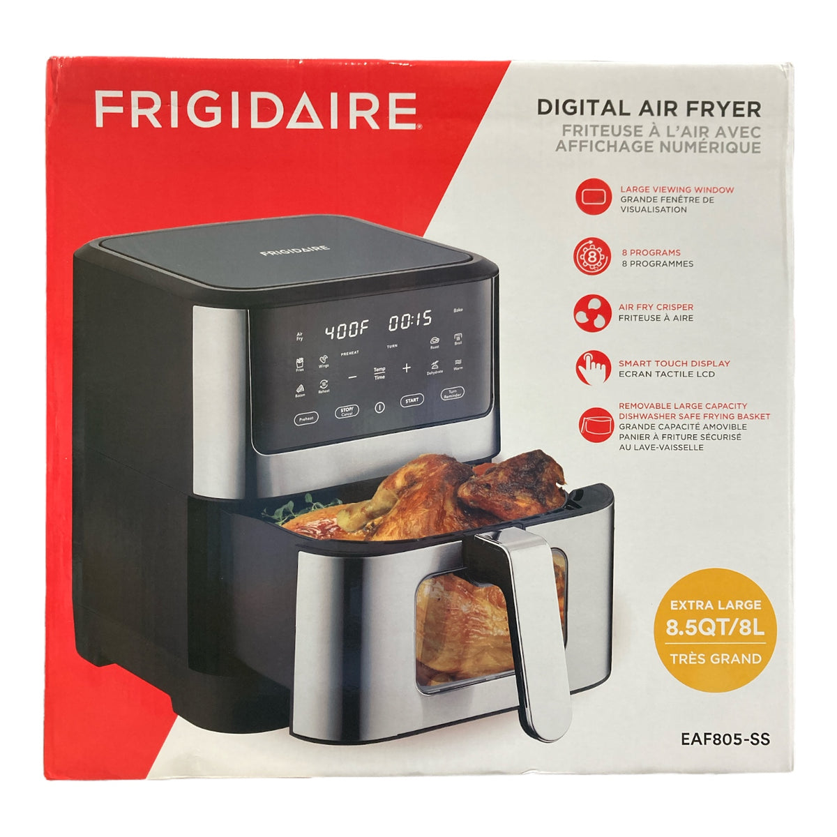 Frigidaire Digital Air Fryer Stainless Steel With Viewing Window, 8.5
