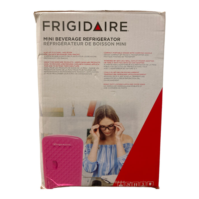 Frigidaire Diamond 9 Can Mini Beverage Cooler, Pink