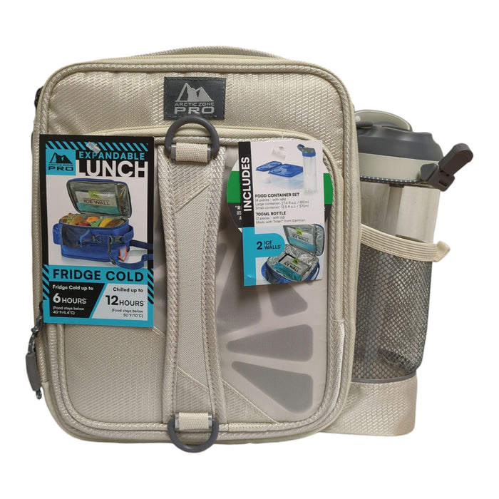 Arctic Zone Pro Expandable Lunch Bag, Includes Water Bottle/Food Containers