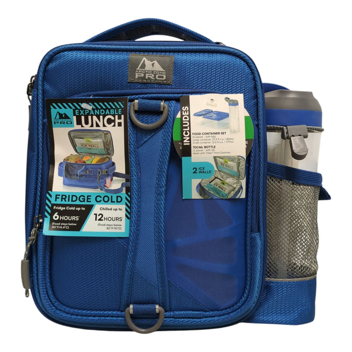 Arctic Zone Pro Expandable Lunch Bag, Includes Water Bottle/Food Containers