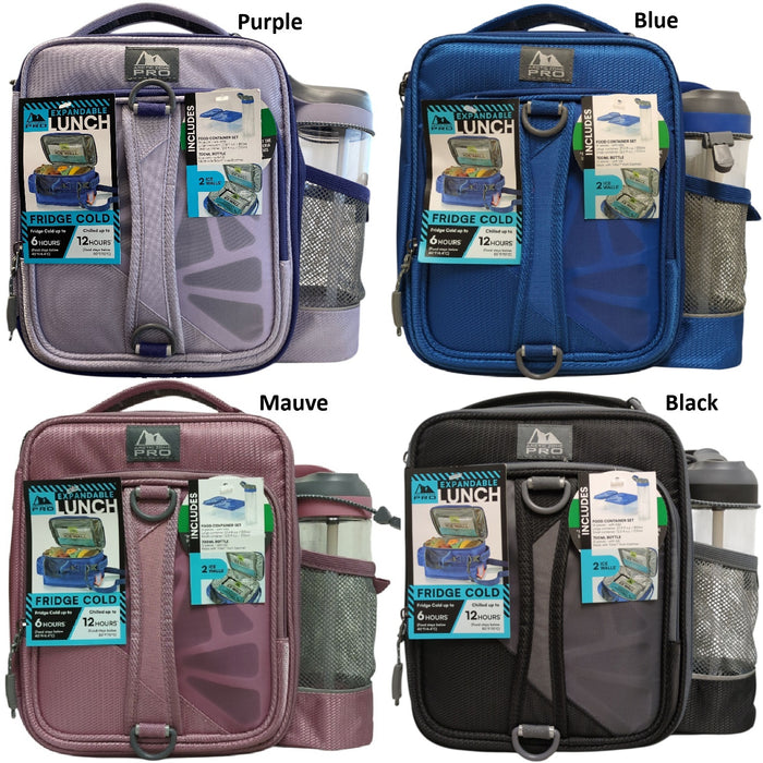 Arctic Zone Pro Expandable Lunch Bag, Includes Food Containers/Bottle