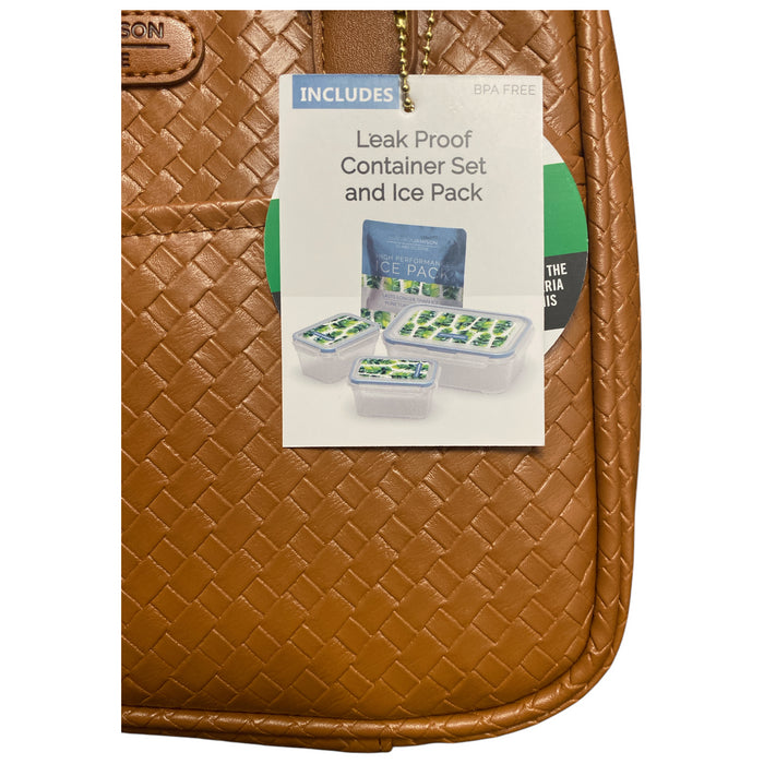 Veronica Jamison by Arctic Zone Faux Leather Lunch Bag with Food Containers