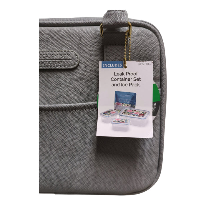 Veronica Jamison by Arctic Zone Faux Leather Lunch Bag with Food Containers