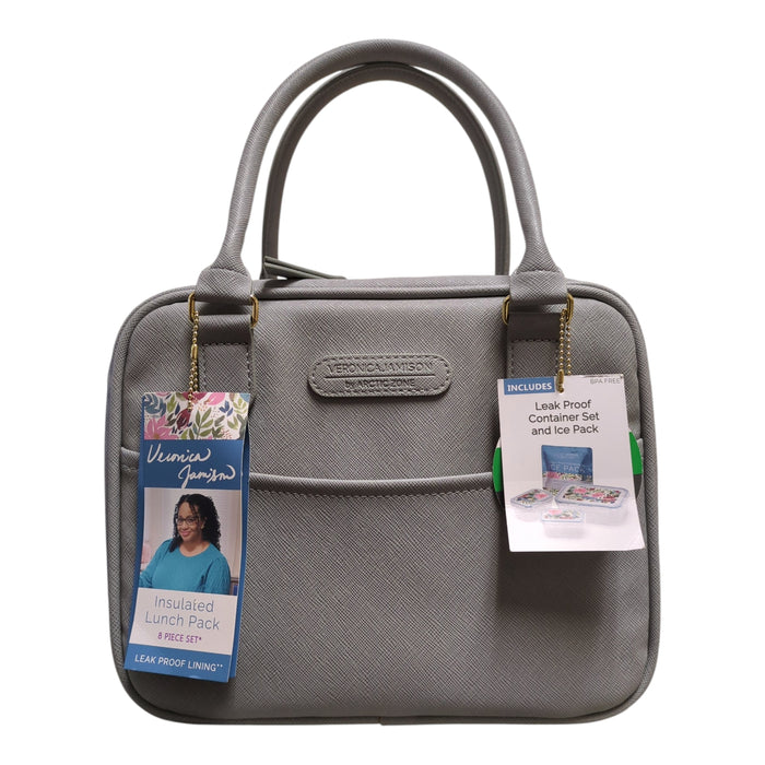 Veronica Jamison by Arctic Zone Faux Leather Lunch Bag with Food Containers