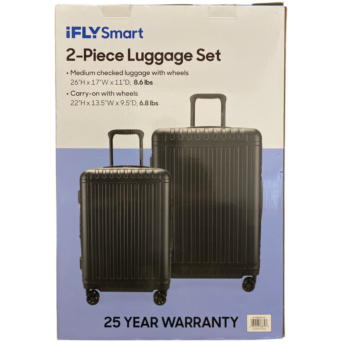 iFLY Smart Departure Hardside 2-Piece Luggage Set, Charcoal — Ewirelessgear