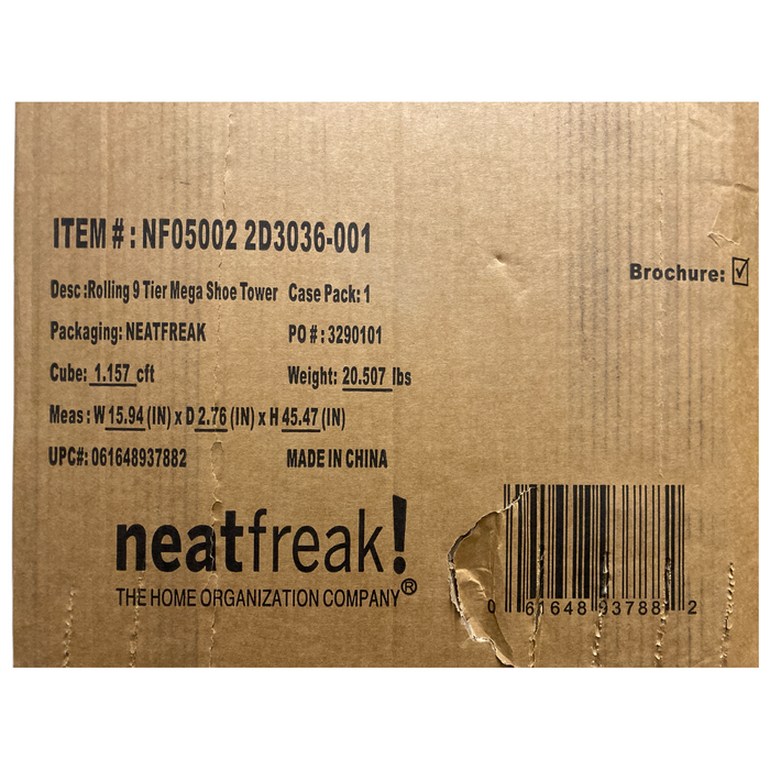 Neatfreak Home Organization Company Rolling 9-Tier Mega Shoe Tower, Black