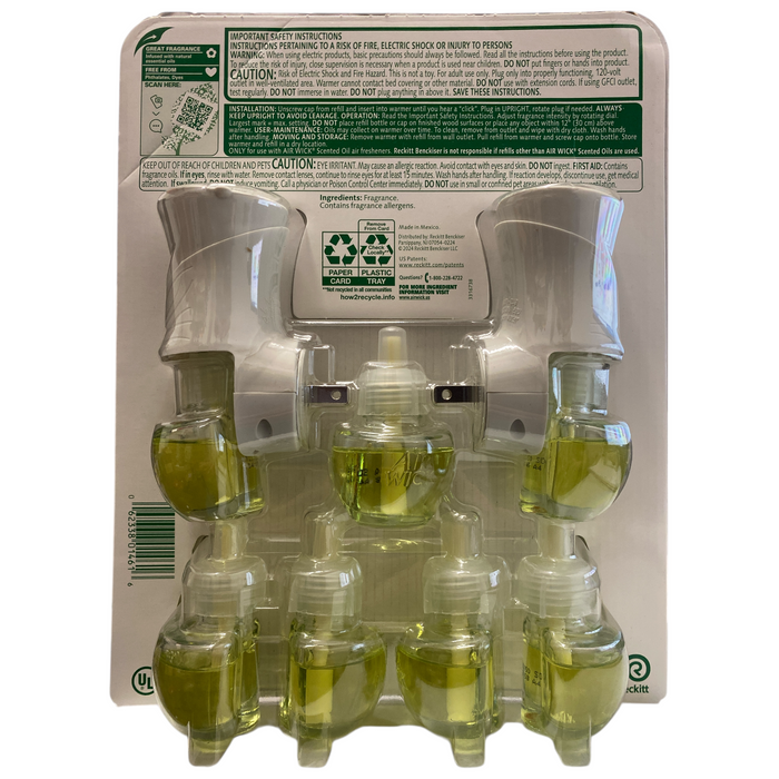 Air Wick Fragrance Oils, 2 Warmers & 7 Refills, White Flowers & Melon