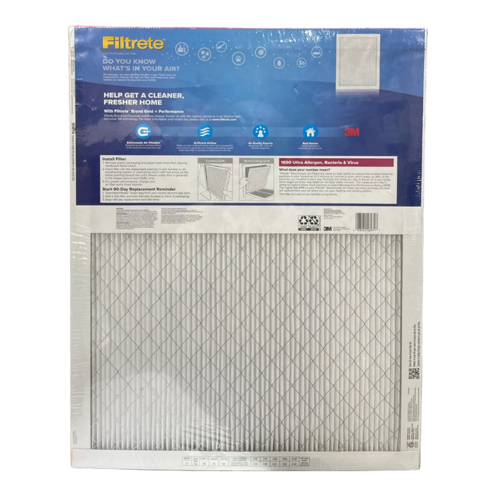 Filtrete Ultra Allergen 2X Filter, 20x25x1, 1600MPR, 4 Pack