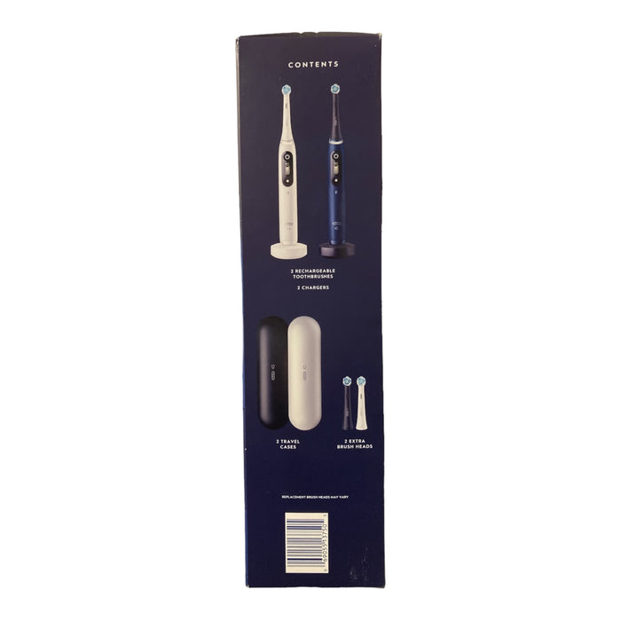 Oral-B iO Series 7 Electric Toothbrushes With 2 Chargers, Sapphire Blue, White