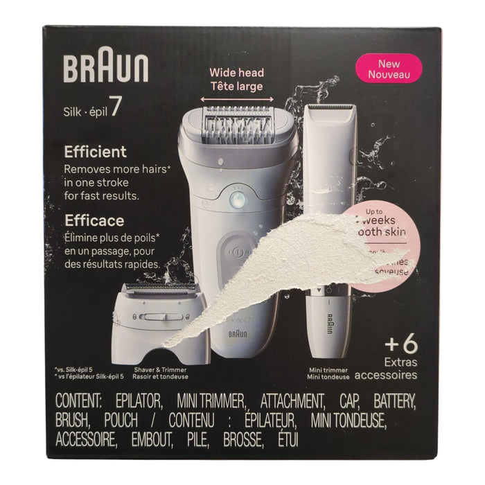 Braun Silk-epil Series 7 Epilator, Woman's Electric Razor Shaver Kit