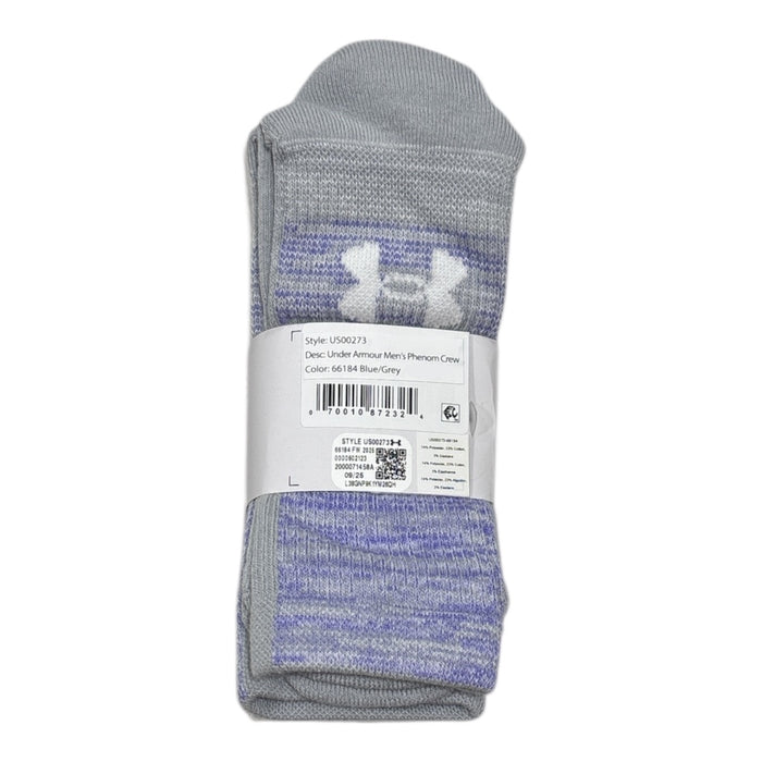 Under Armour Men's UA Phenom Cushioned Crew Sock, 3 Pair, US00273