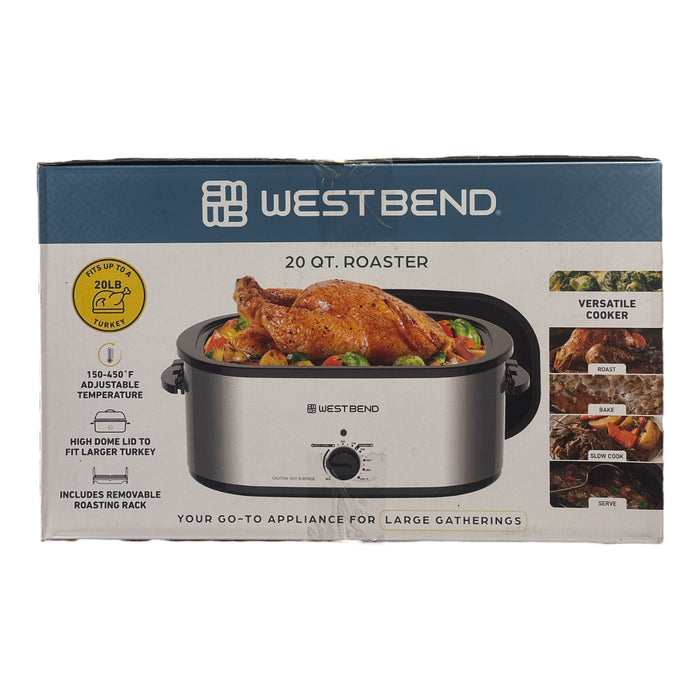 West Bend 20 Quart Roaster with Removable Rack & High Dome Lid