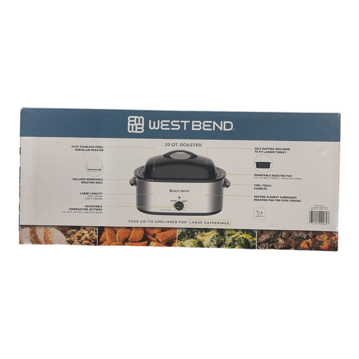West Bend 20 Quart Roaster with Removable Rack & High Dome Lid