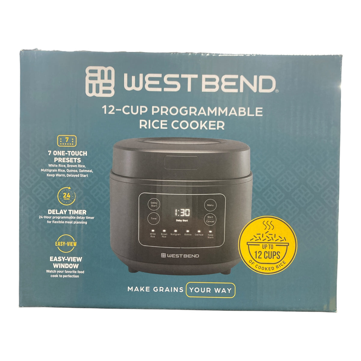 West Bend MultiFunction Rice and Grain Cooker, 12 Cup — Ewirelessgear