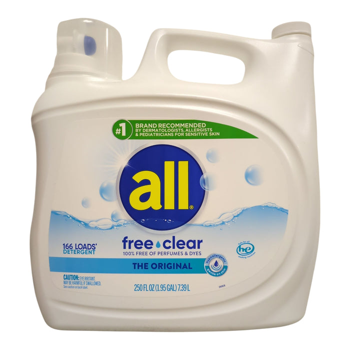 All Free Clear Liquid Laundry Detergent, The Original, 166 loads, 250 floz