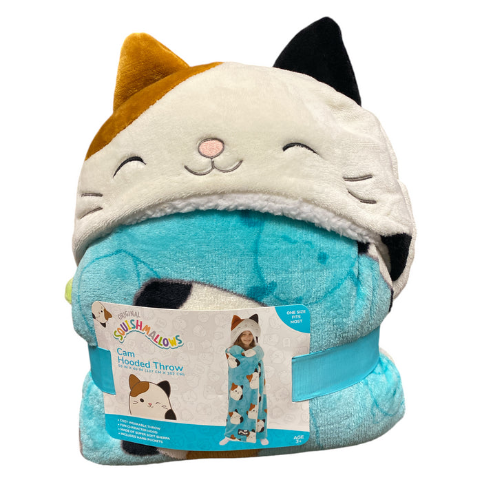 Squishmallows Super Soft Sherpa Hooded Throw with Hand Pockets