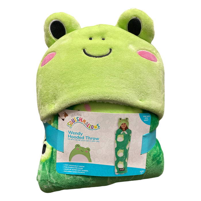 Squishmallows Super Soft Sherpa Hooded Throw with Hand Pockets