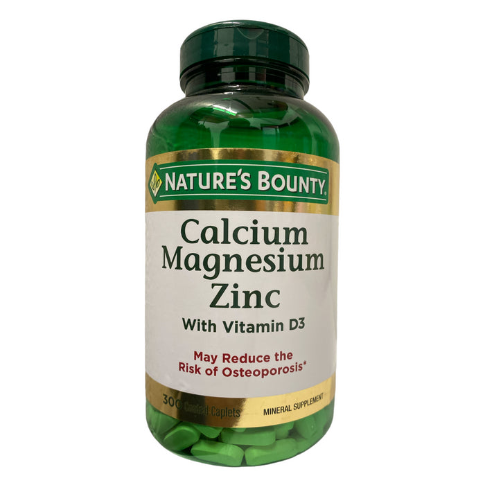 Nature's Bounty Calcium, Magnesium, Zinc Coated Caplets with Vitamin D3, 300ct