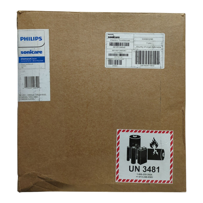 Philips Sonicare DiamondClean Power Toothbrush, Black/Rose Gold, 2pk