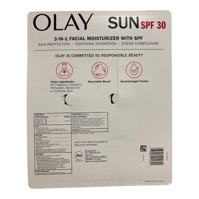 Olay Sun Hydrating 3-in-1 Facial Moisturizer with SPF 30, 1.7oz, 2pk