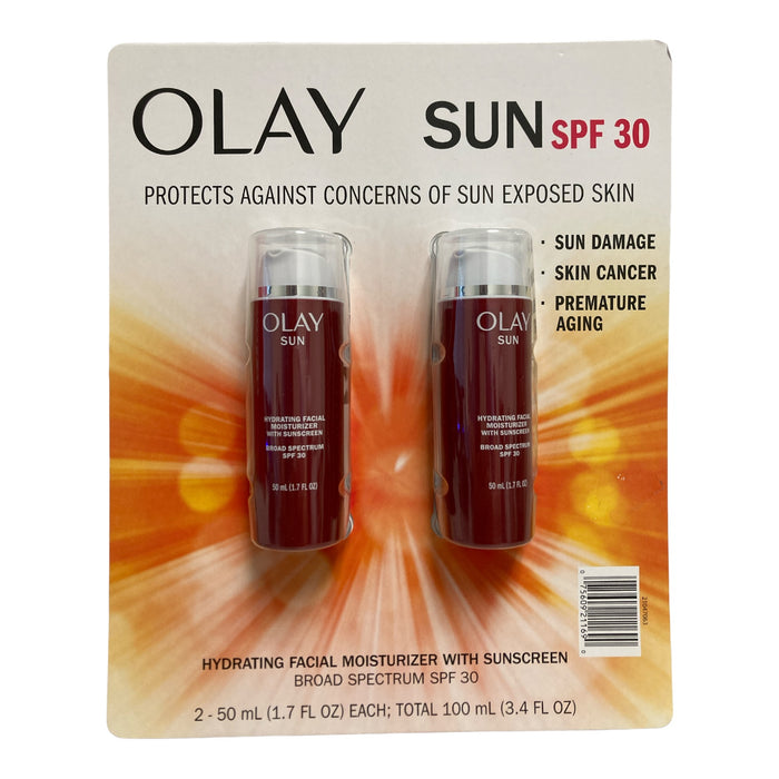 Olay Sun Hydrating 3-in-1 Facial Moisturizer with SPF 30, 1.7oz, 2pk