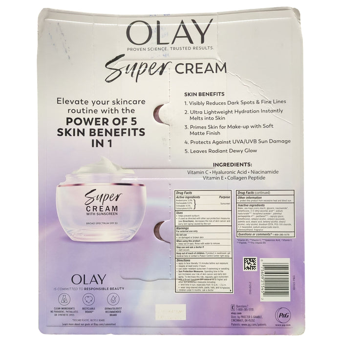 Olay Super Cream with Sunscreen, SPF 30, 1.7 oz., 2 pk