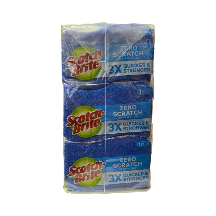 Scotch-Brite Zero Scratch Scrub Sponges, Individually Wrapped, 24ct