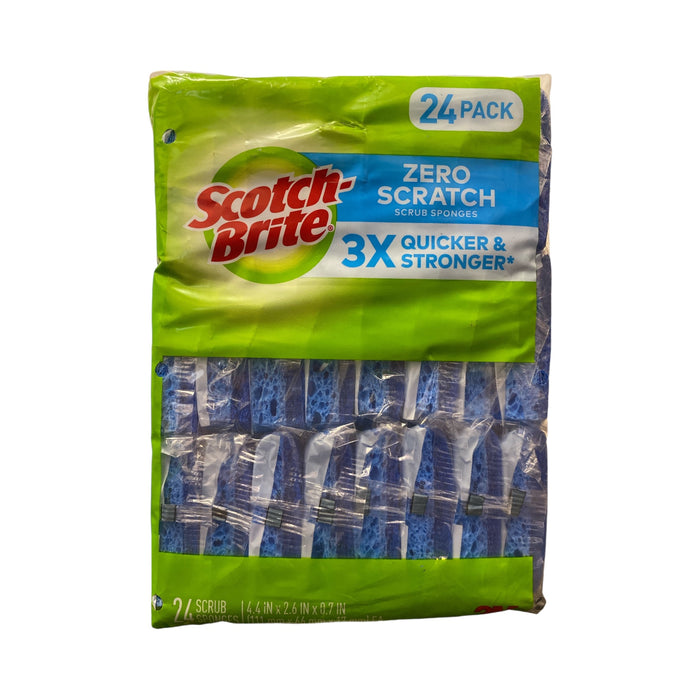 Scotch-Brite Zero Scratch Scrub Sponges, Individually Wrapped, 24ct