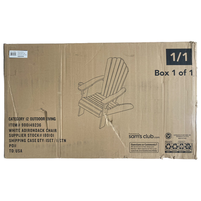 Member's Mark All-Weather Stain Resistant Adirondack Chair, White