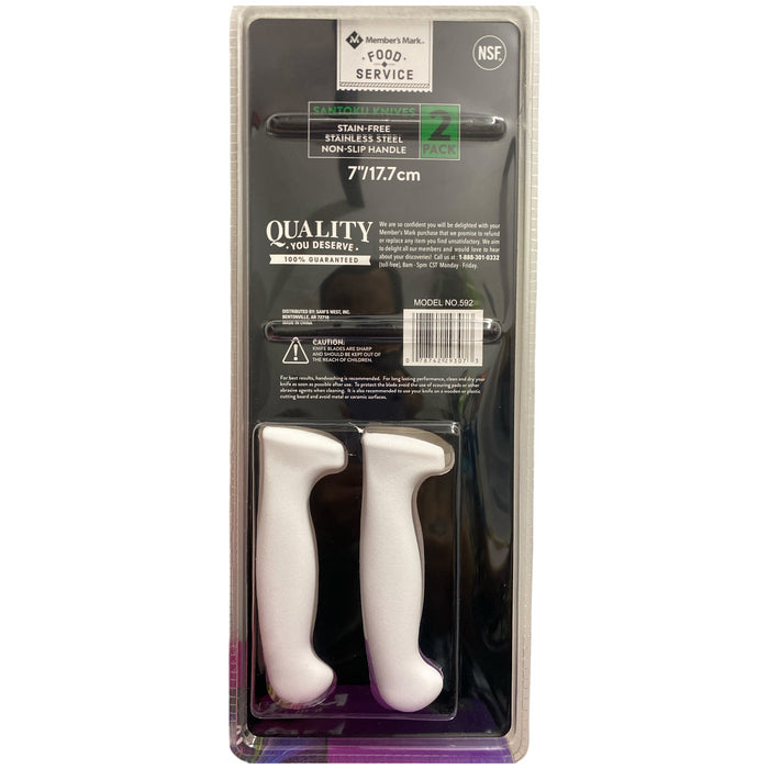 Member's Mark Food Service 7" Santoku Slicing Knife with Non-Slip Handle 2pk